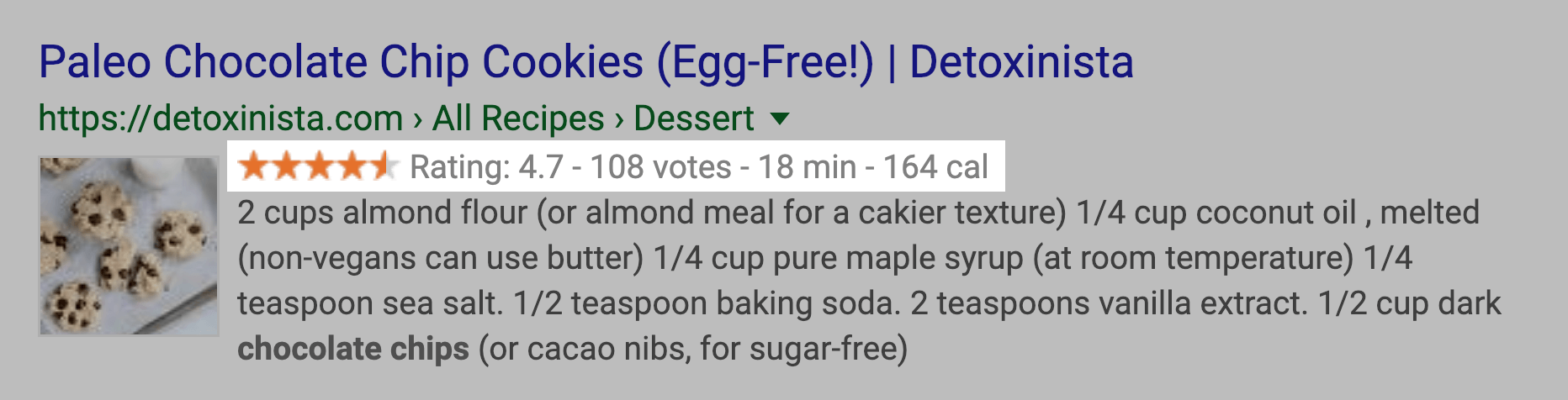 Разметка рецептов в Google